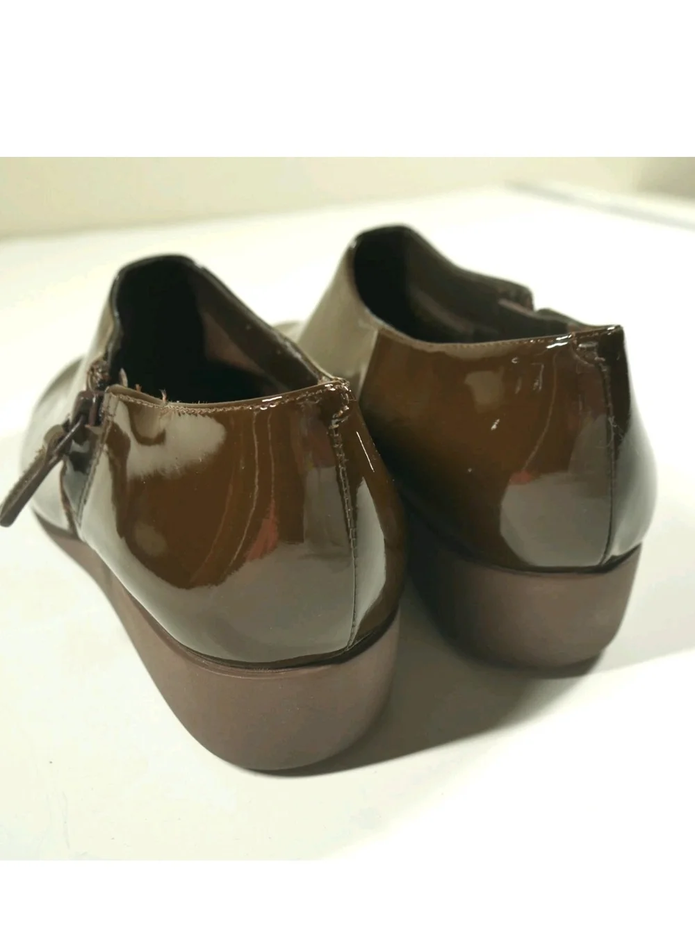Cole Haan Women's Callie Waterproof Brown Patent Boot Shoes sz 6.5